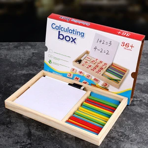 Calculating box education Primary school students Auxiliary tool count block math wooden toy count strips