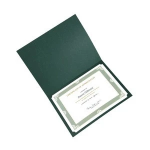 Certificate Holder Letter Size, Green, Leather