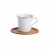 Import Chaozhou factory embossed porcelain mug/cup set white turkish espresso coffee cups with bamboo saucers from China