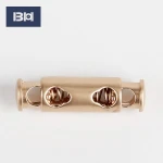 Cheap custom fashion drawstring elastic rope end spring lock metal cord stopper