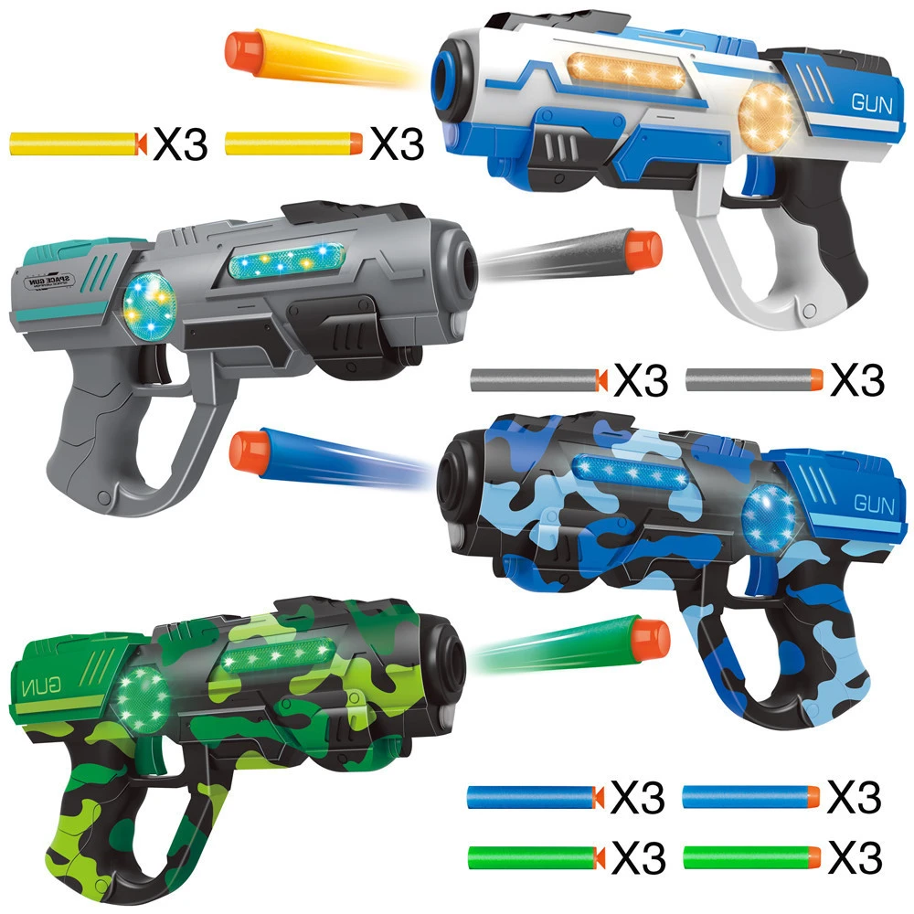 Cheap Electric Music Projection soft bullet toy gun foam bullets blaster guns for Kids