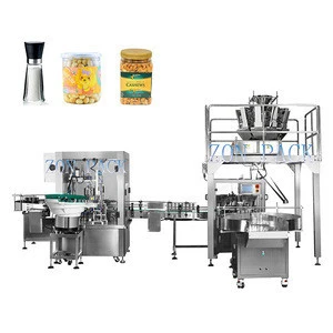 Cheap OEM High Speed Automatic plastic / glass bottle can jar spices snack food filling packing machine