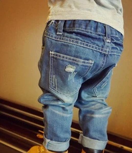 children rock wear jeans denim pants damaged jeans kids destroyed biker jeans