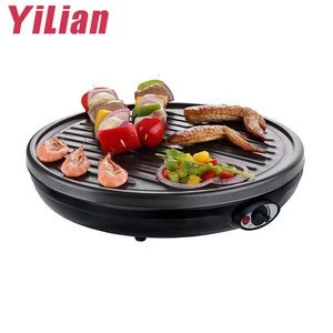 China commercial home bbq grill machine round argentine cast iron grate pan with stainless steel crepe maker tool