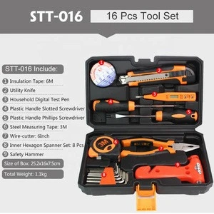 China Supplier 16 Pcs Toolbox Hand Tool Set For Various Maintenance Work