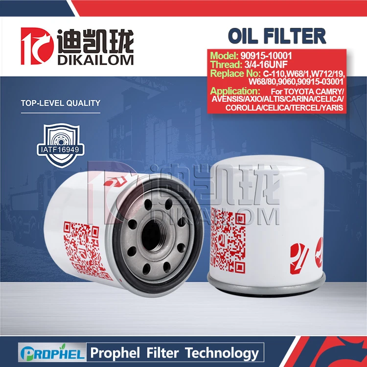 China Wood Pulp Composite 90915-10001 High Quality Element Car Oil Filter 9091510001