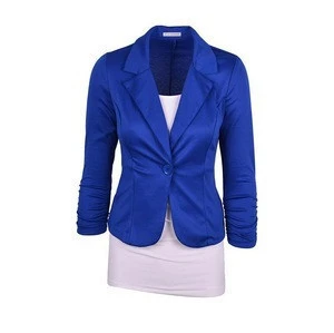 china yiwu factory korea style slim fit business suit short women ladies fashion designs coat