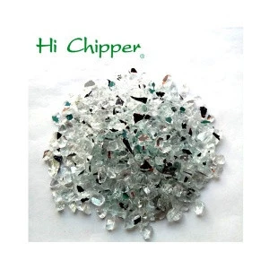 Clear crushed glass mirror aggregate for construction