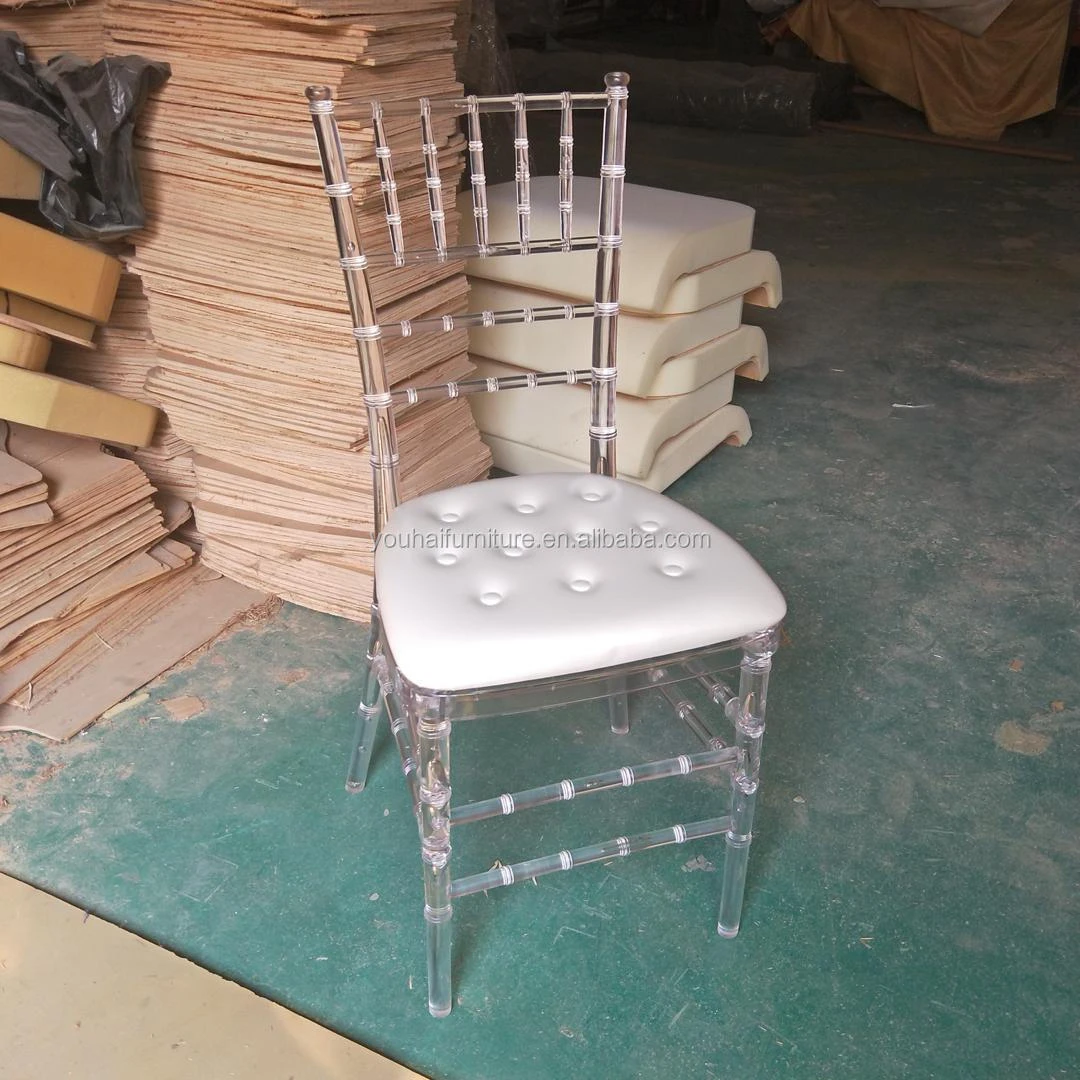 Clear Crystal Plastic Acrylic Resin Tiffany Popular Wedding Transparent Acrylic Chiavari Chair
