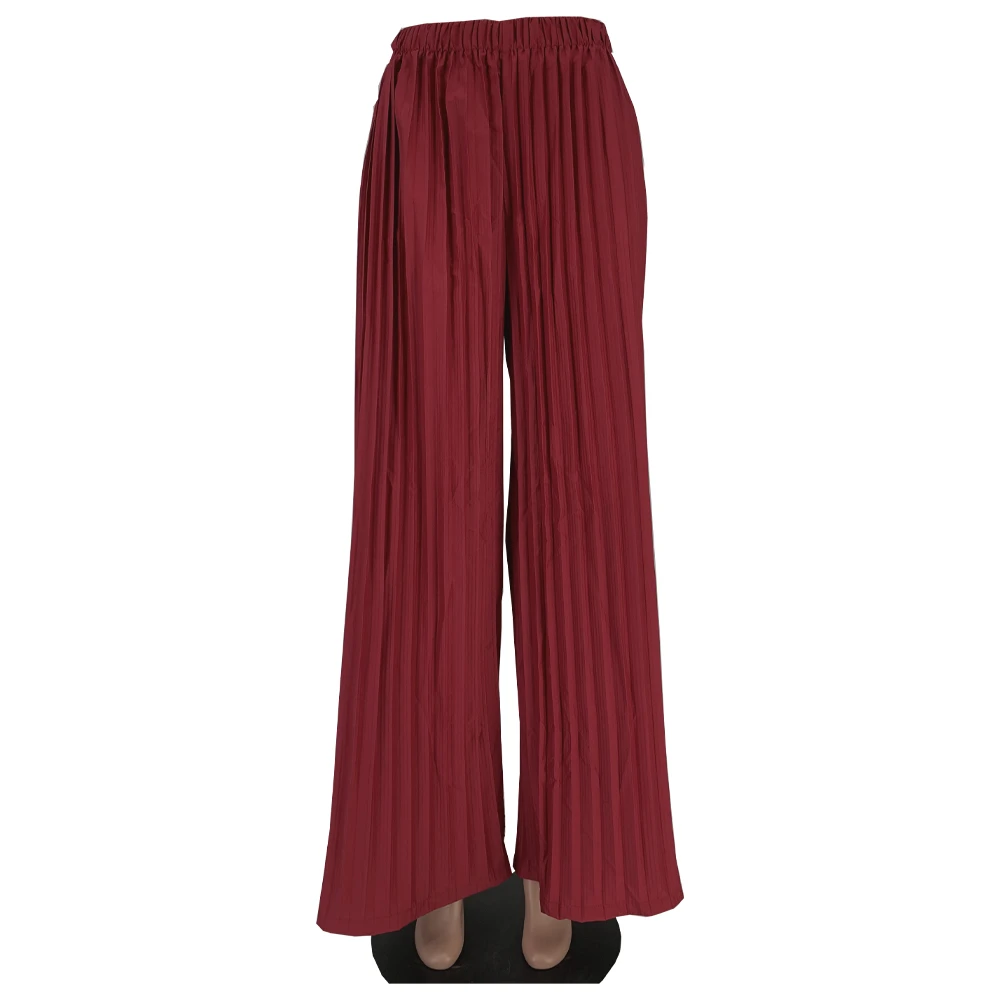 Clothing women fashion streetwear romper hipster complex fold pleated solid wide-leg long pants FM-DN8277