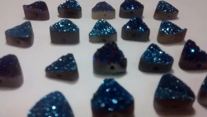 Cobalt Blue Titanium Druzy Trillion Bead Loose Stone 15mm, Blue Stone Beads