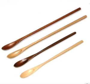 Coffee spoonFine handle straight wooden stirring custom LOGO custom tableware wood bamboo spoon