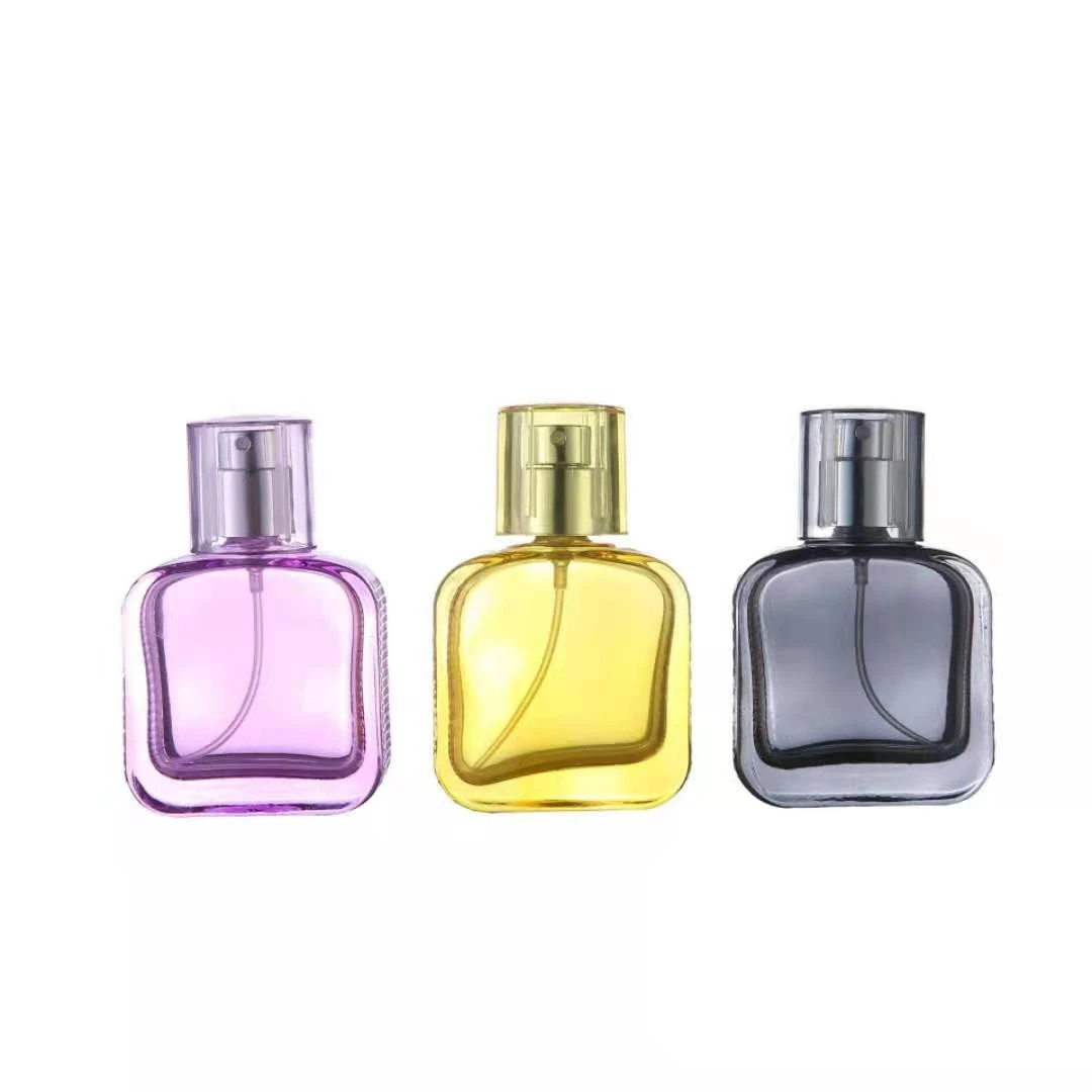Colorful 30 ML Square Custom Empty High Quality Refillable Glass Gradient Spray Perfume Bottles