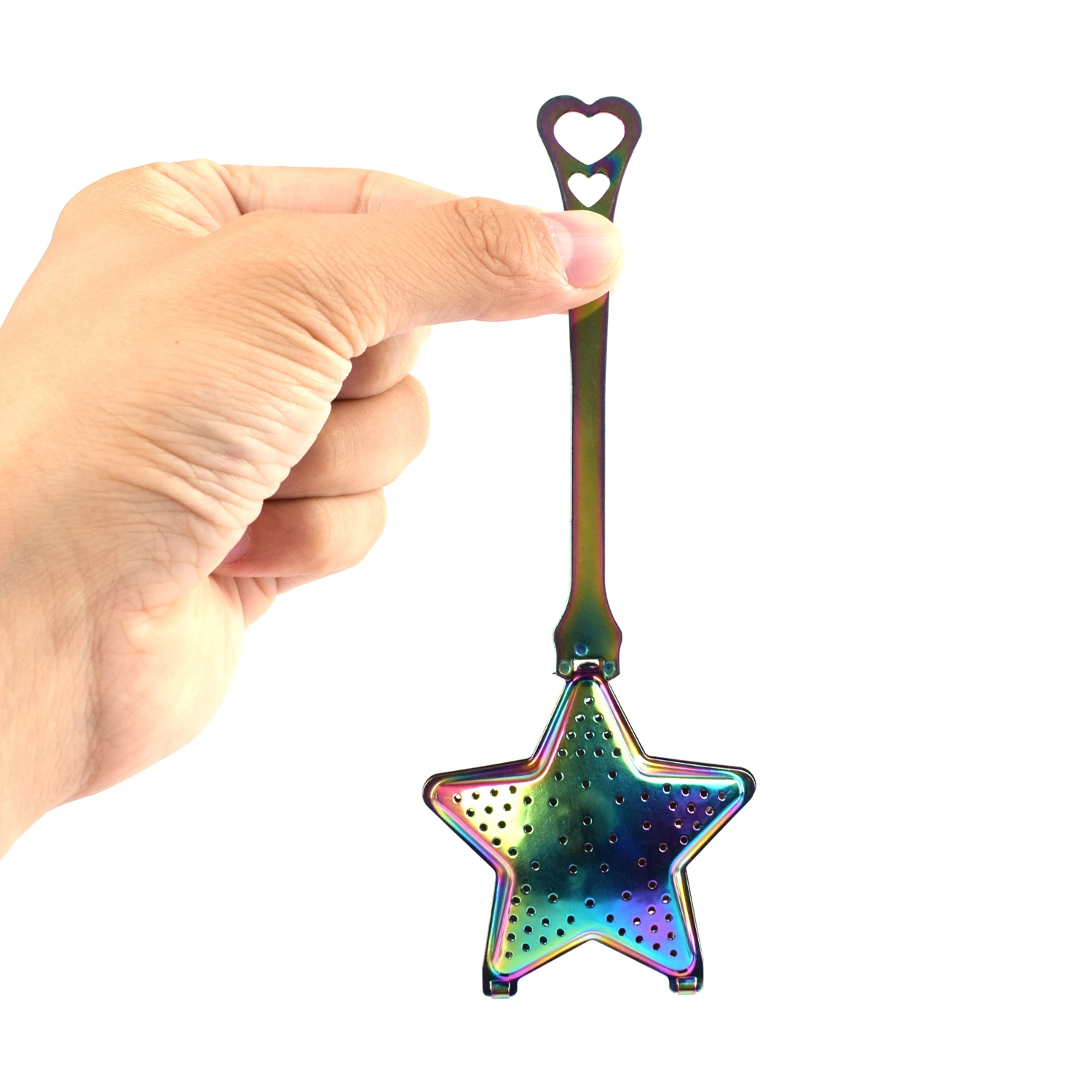 Colourful Titanium Plated Star Shape Stainless Steel Tea Infuser