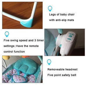 Comfortable vibrate swing bouncer automatic baby music rocking chair