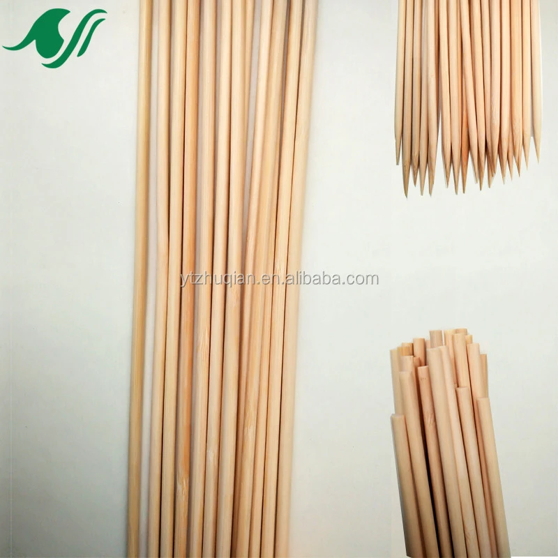 Competitive price stick disposable round dried bamboo bbq sticks grill saussages use