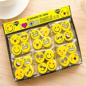 Correction Supplies pencil eraser smiling emoji erasers