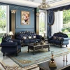 couch living room leather sofa set luxury American solid wood furniture chesterfield sofa