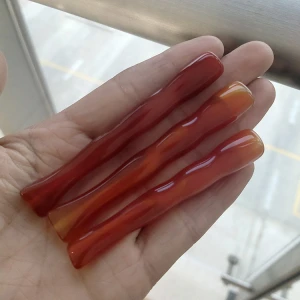 Crystal Red Agate Cigarette Holder Carnelian Weed Smoking Pipe Bulk Whlolesale Natural for Business Gift Accepted Safe Package