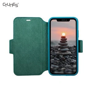 CTUNES Leather Canvas Slim Fit Folio Flip Wallet Book Cover With Business Card Holder For iPhone Xs Max Case