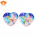 Custom Blank Heart Shape Girl Scout Unicorn Work Cloth Pin Button Badges For Girl
