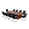 Custom color wood grain modern simple aluminum edge wood office furniture 6 person meeting conference table 2000*1000mm