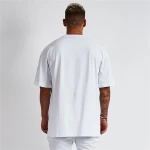 custom logo bulk plain gym t shirts custom printing loose white men T shirt summer cotton o neck plus size men top tee