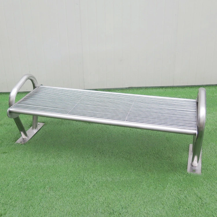 Custom Made Design Outdoor Park Backless Benches Stainless Steel Seating Public Bench
