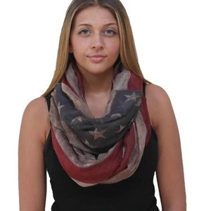 Custom Personalized Printing American Flag Wholesale Silk Scarves Ladies