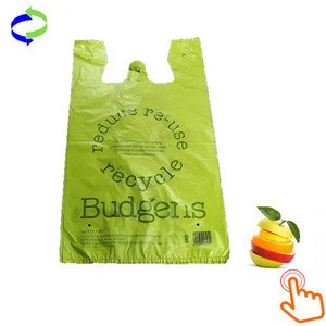Custom Print Eco-friendly 100% Biodegradable D2W Plastic Bag for Shopping