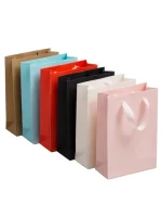 Custom Size Wholesale Multicolor Portable Kraft Paper Bags For Clothing Store Cosmetics Jewelry Packaging Gift Bags