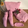 Custom Wool cashmere travel sets Fall Winter Travel Blanket Socks EyeMask Set