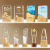 Customizable Classic Solid Wood Crystal Award Personalized Trophies Medal for Tradeshow Giveaways Manufactured Expert Customers