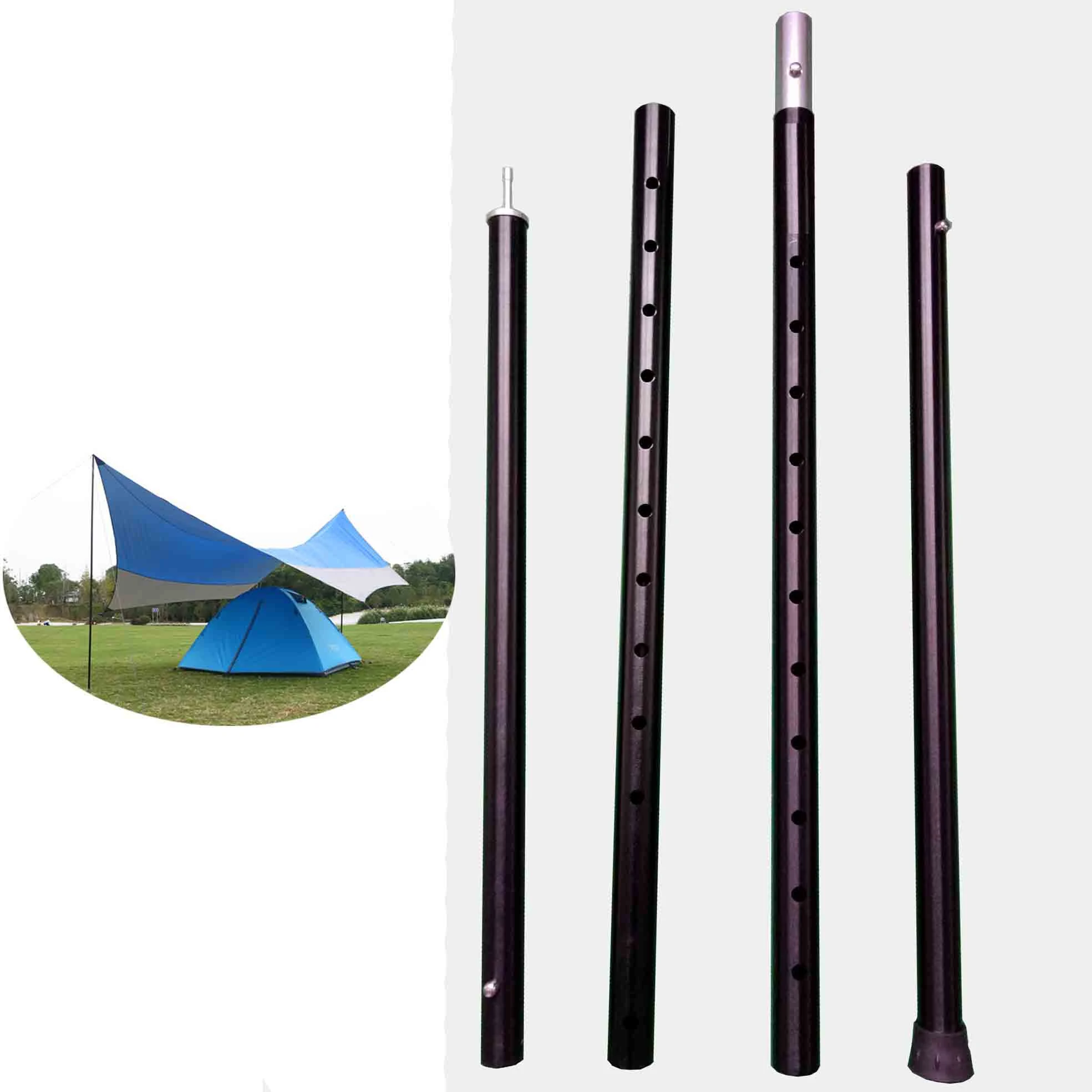 Customized Anodized Folding Extension Aluminum 6063  Adjustable Outdoor Camping Tent Tube/Pipe/ Poles/Telescopic Tarp Poles