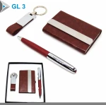 Customized Business Promotional Gift Premium Gift Items Sets  in 3 in 1 Keychain Card Holder and Pen Gift