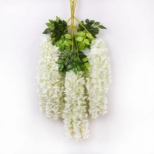 Customized Wholesale Hanging Artificial wisteria Flowers For Decoration Christmas Wreaths Artificial Flower Head Wreaths