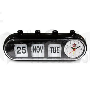 Cylindrical retro desk flip clock with calendar/capsule shape analog flip calendar clock for the elder