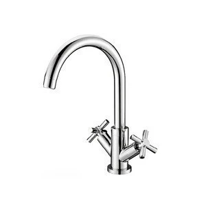 deck mounted double handle kitchen faucet