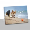 Decorative Fancy Canvas Quartz Cartoon Wholesale Dog Pet Wall Table Clock Desk Clock