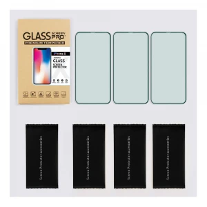 Diamonds Hard Screen Protector Light Clear Tempered Glass Film for iPhone 12 5.4 6.1 6.7 Eye Protection with Green 2.5D 0.33mm