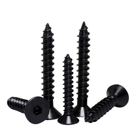 DIN7982  grade8.8 black oxide coating Cross recessed countersunk head tapping screws