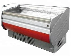 Dingfeng flat top open air curtain supermarket fresh meat display chiller