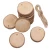 Import DIY new product wholesale wooden decoration pieces craft tree log oval round pine unfinished natural wood slices from China