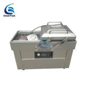 Double chamber food vacuum packing machine for bacon,toufu,vegetable