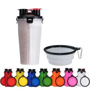 Drinking Cup Food Bowl 2 In 1 Design 350ml+250g Portable Travel Outdoors Dog Cat Water Bottles Christmas Presents Set