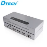 DTECH factory price button push&keyboard Hot-Key switch 4K USB/DVI KVM Switcher 4*1 support 1920*1200 for blu-ray players
