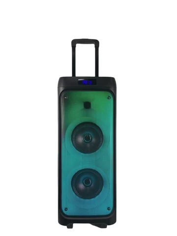 Dual 6.5inch subwoofer audio trolley speaker with fire light effects