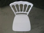 Durable Acrylic Hotel Furniture White Color Resin Napoleon Dining Chairs