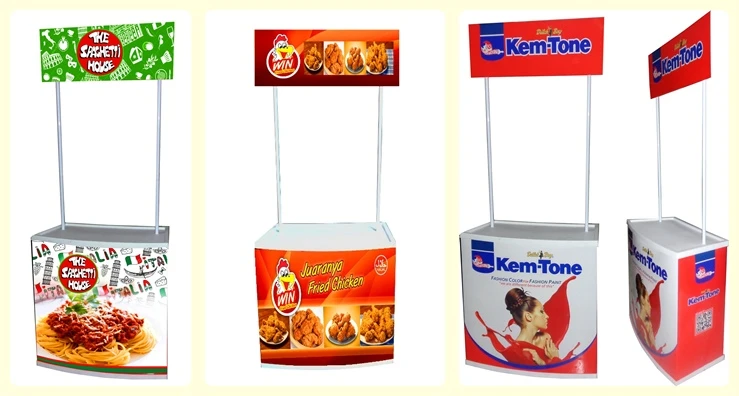 Easy Installation Portable Trade Show Display with Header Banner Advertising Promotion Table With Size 163*86cm Graphic