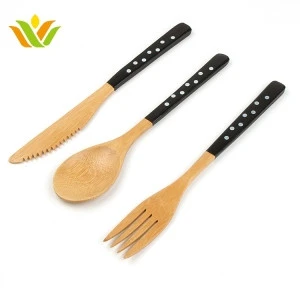 eco friendly reusable bamboo cutlery set cheap bamboo flatware